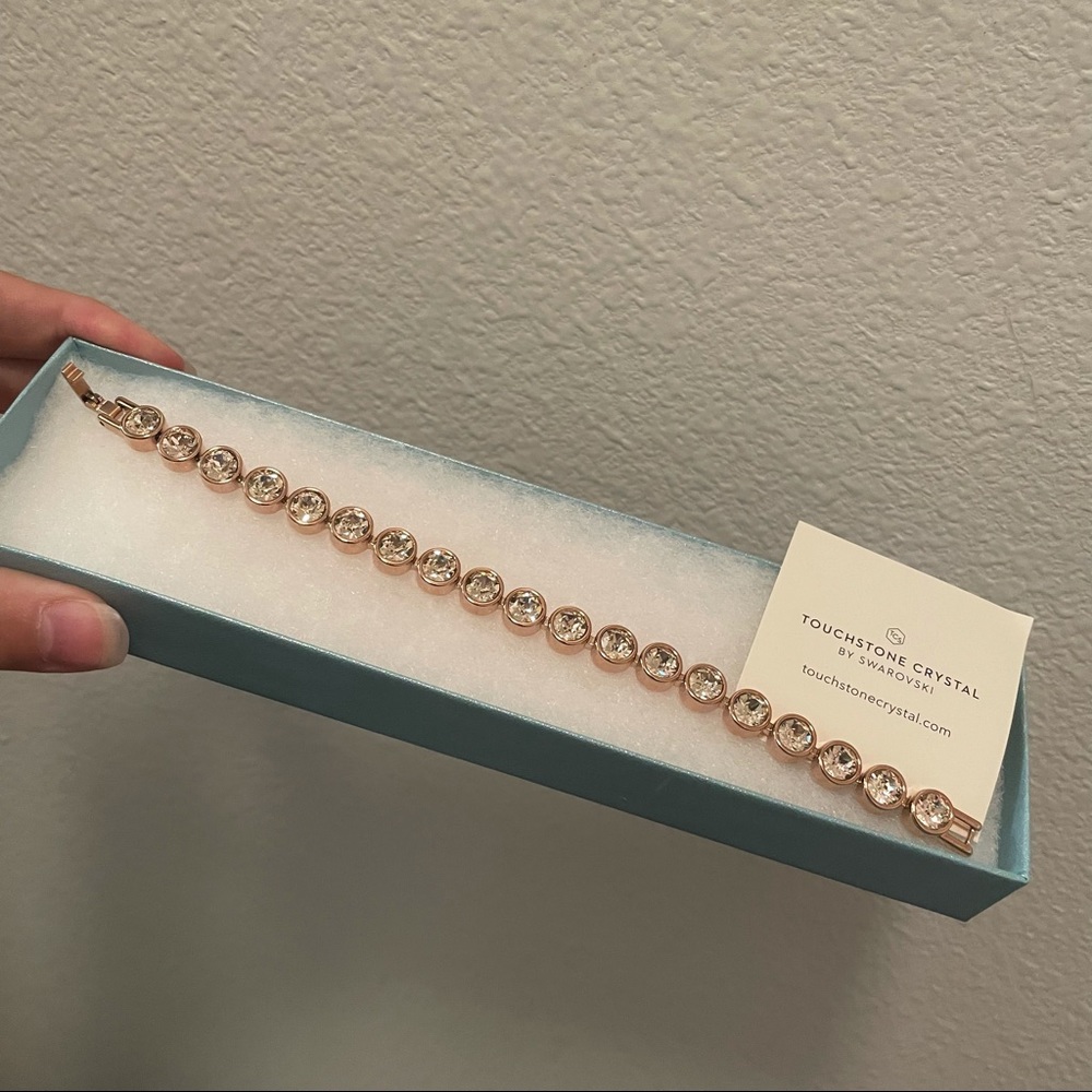 Touchstone Crystal Rose Gold Silk Ice Bracelet